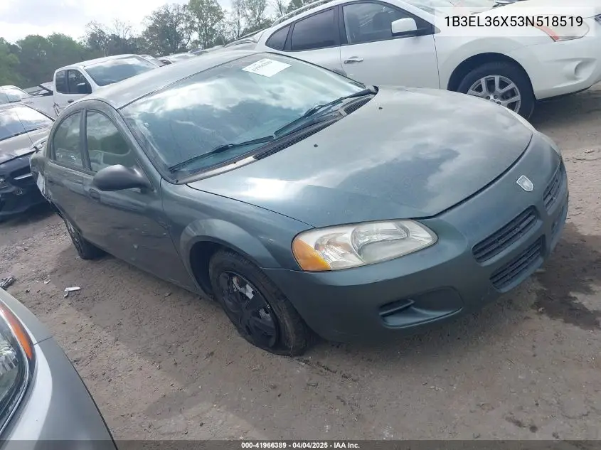 2003 Dodge Stratus Se VIN: 1B3EL36X53N518519 Lot: 41966389
