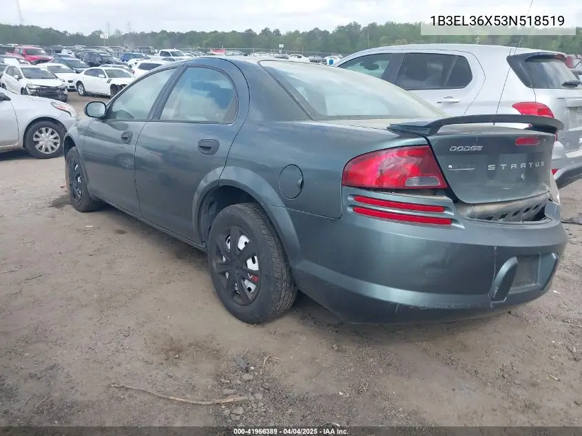 2003 Dodge Stratus Se VIN: 1B3EL36X53N518519 Lot: 41966389