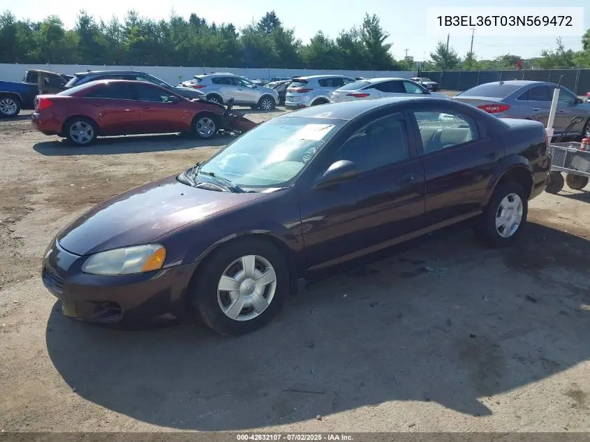 2003 Dodge Stratus Se VIN: 1B3EL36T03N569472 Lot: 42632107