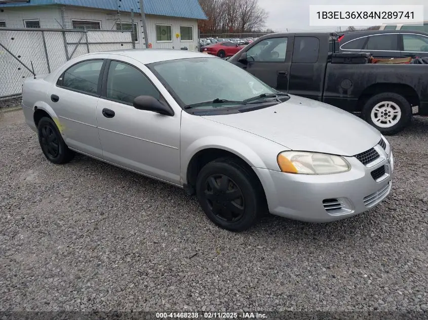 2004 Dodge Stratus Se VIN: 1B3EL36X84N289741 Lot: 41468238