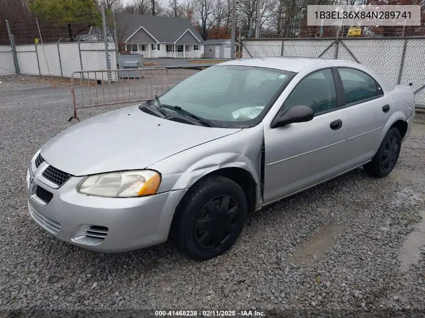 2004 Dodge Stratus Se VIN: 1B3EL36X84N289741 Lot: 41468238
