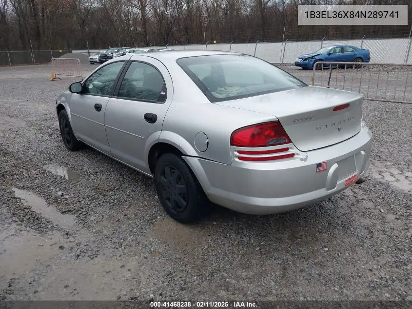 2004 Dodge Stratus Se VIN: 1B3EL36X84N289741 Lot: 41468238