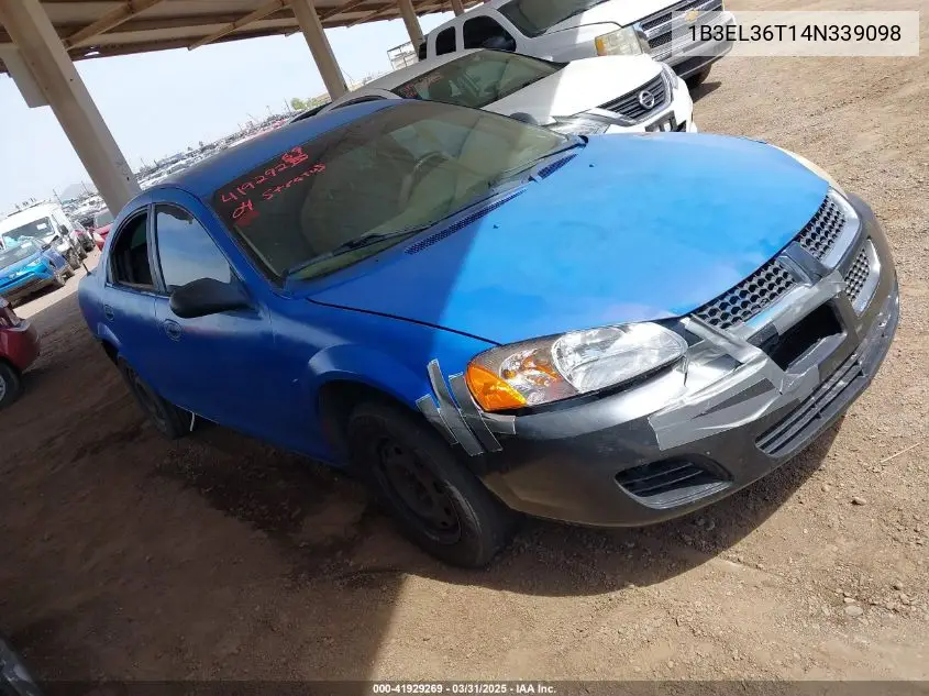 2004 Dodge Stratus Se VIN: 1B3EL36T14N339098 Lot: 41929269