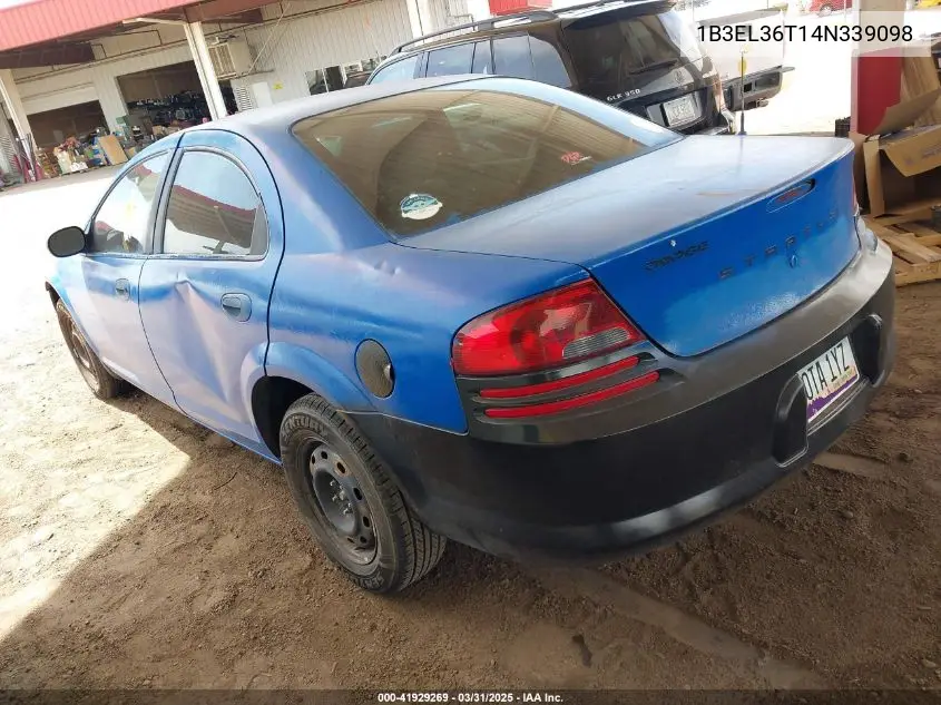 2004 Dodge Stratus Se VIN: 1B3EL36T14N339098 Lot: 41929269