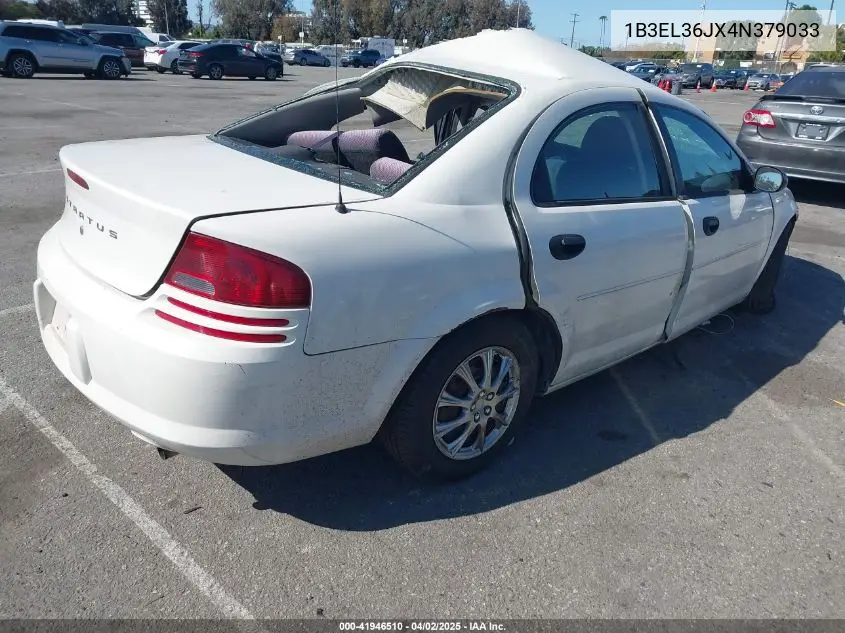 2004 Dodge Stratus Se VIN: 1B3EL36JX4N379033 Lot: 41946510