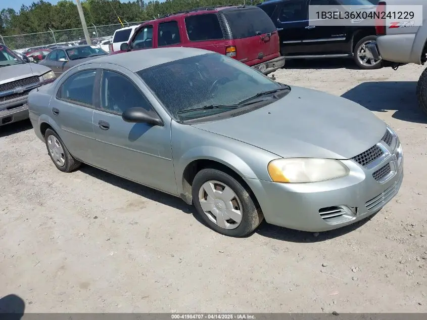 2004 Dodge Stratus Se VIN: 1B3EL36X04N241229 Lot: 41984707