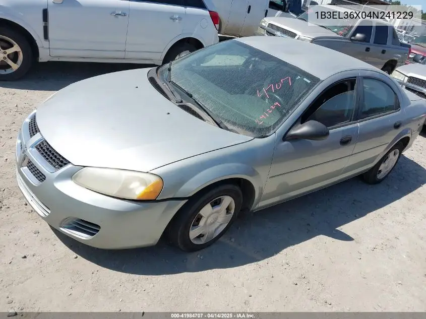 2004 Dodge Stratus Se VIN: 1B3EL36X04N241229 Lot: 41984707