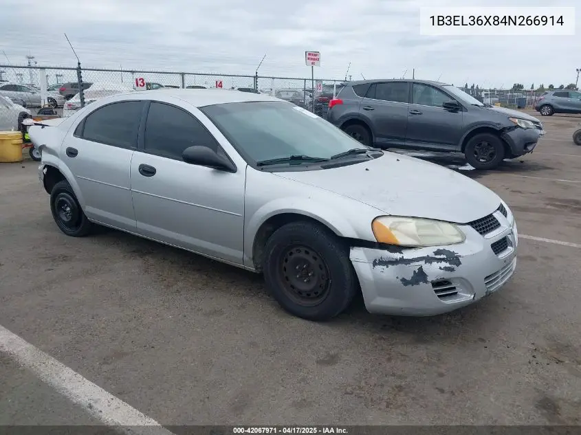 2004 Dodge Stratus Se VIN: 1B3EL36X84N266914 Lot: 42067971
