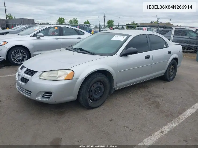 2004 Dodge Stratus Se VIN: 1B3EL36X84N266914 Lot: 42067971