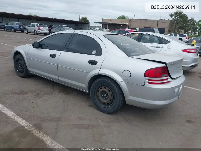 2004 Dodge Stratus Se VIN: 1B3EL36X84N266914 Lot: 42067971