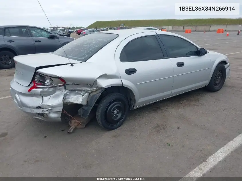 2004 Dodge Stratus Se VIN: 1B3EL36X84N266914 Lot: 42067971