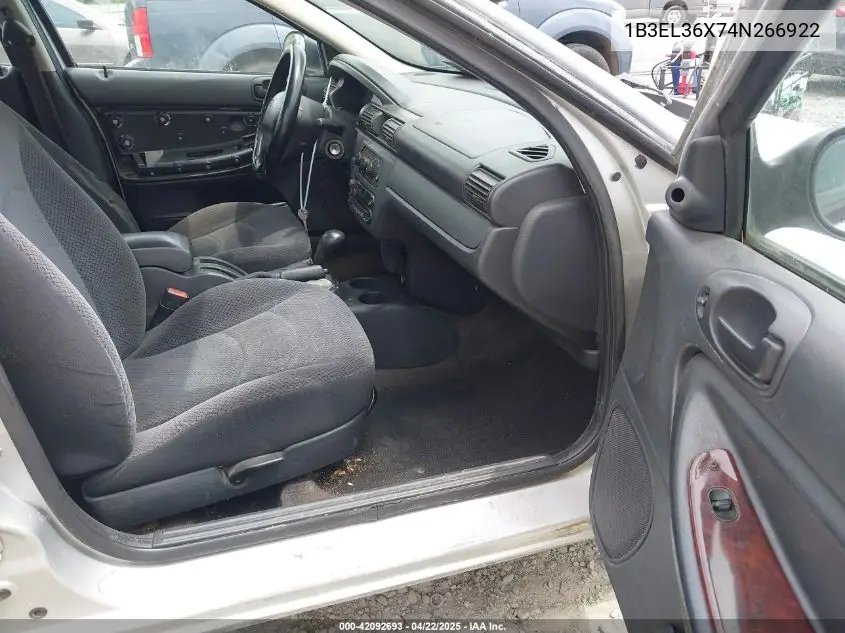2004 Dodge Stratus Se VIN: 1B3EL36X74N266922 Lot: 42092693