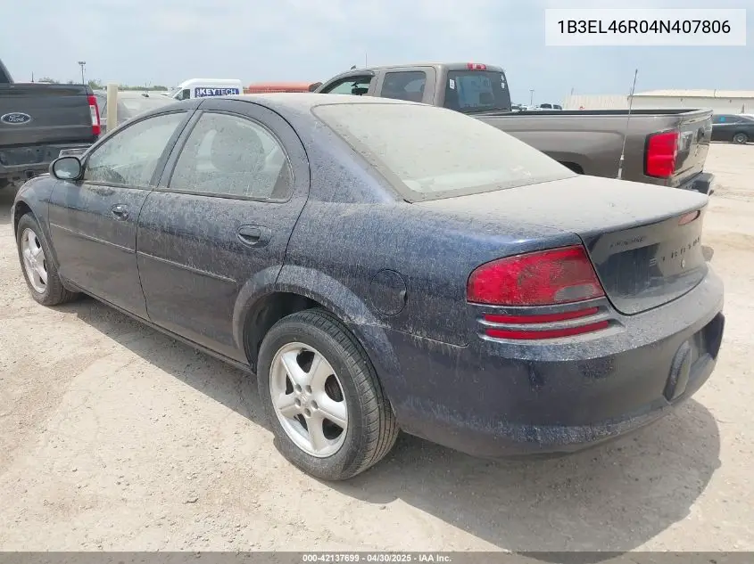 2004 Dodge Stratus Sxt VIN: 1B3EL46R04N407806 Lot: 42137699