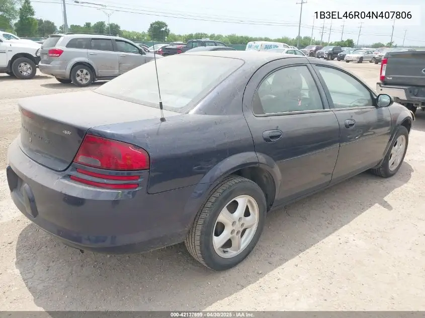 2004 Dodge Stratus Sxt VIN: 1B3EL46R04N407806 Lot: 42137699