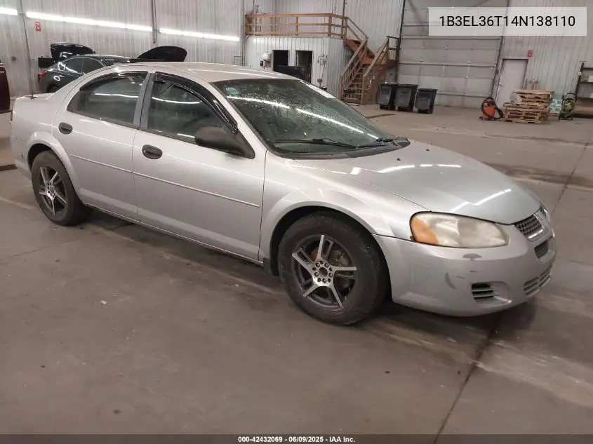 2004 Dodge Stratus Se VIN: 1B3EL36T14N138110 Lot: 42432069