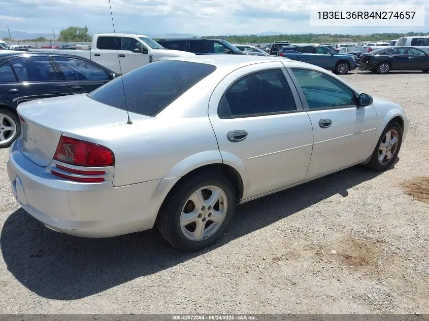 2004 Dodge Stratus Se VIN: 1B3EL36R84N274657 Lot: 42572364