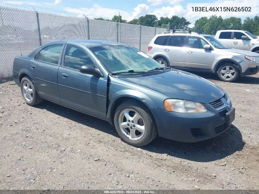2005 Dodge Stratus Sxt VIN: 1B3EL46X15N626502 Lot: 42527622
