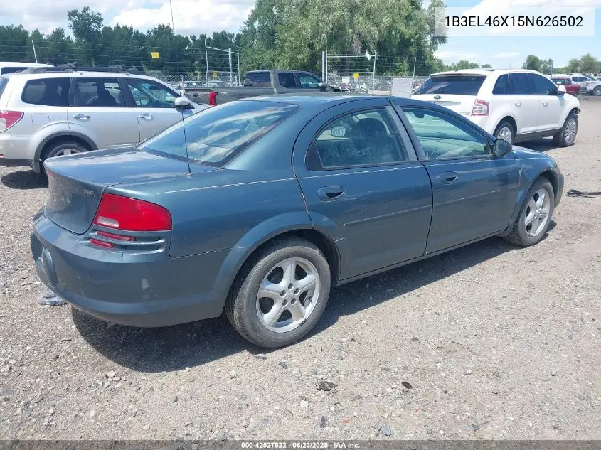 2005 Dodge Stratus Sxt VIN: 1B3EL46X15N626502 Lot: 42527622