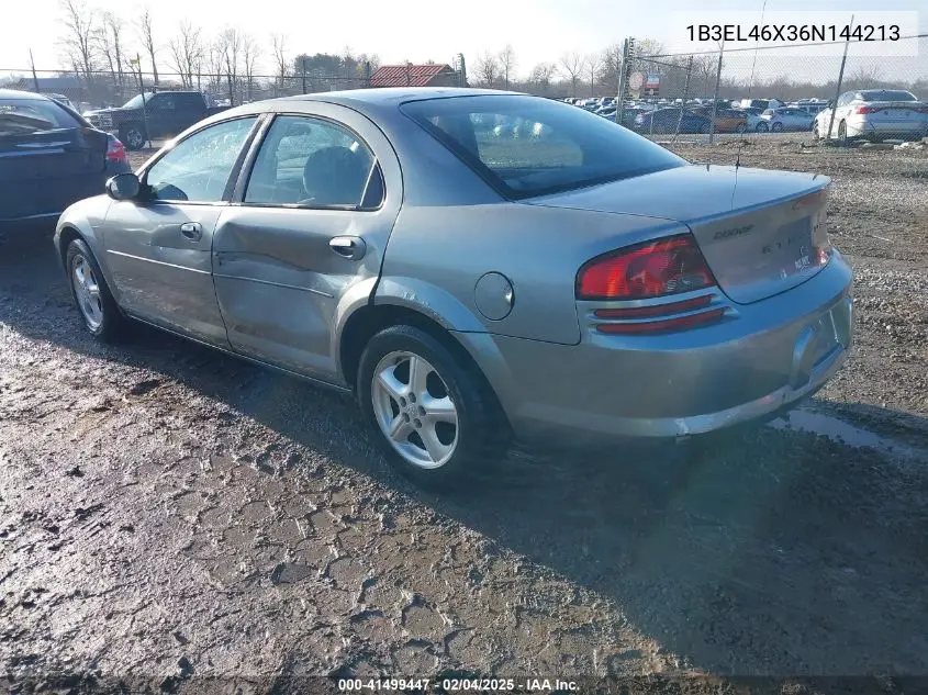 2006 Dodge Stratus Sxt VIN: 1B3EL46X36N144213 Lot: 41499447