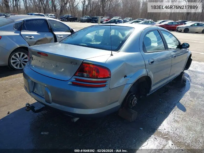 2006 Dodge Stratus Sxt VIN: 1B3EL46R76N217889 Lot: 41649392