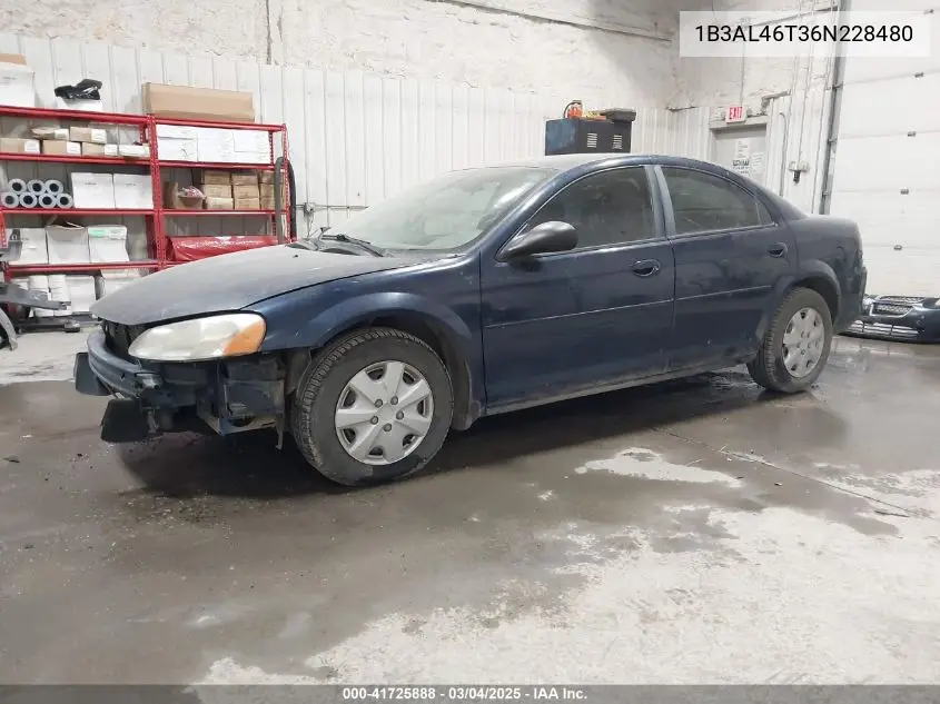 2006 Dodge Stratus Sxt VIN: 1B3AL46T36N228480 Lot: 41725888