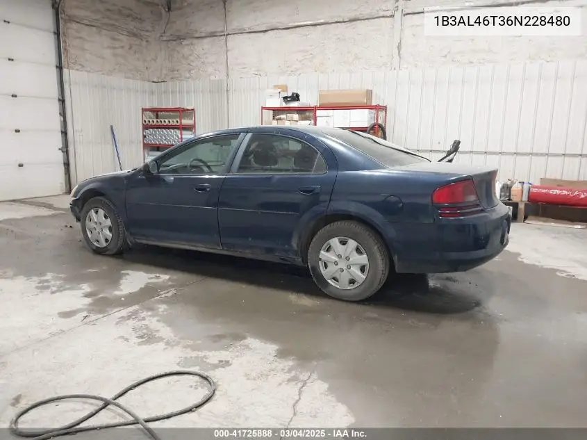 2006 Dodge Stratus Sxt VIN: 1B3AL46T36N228480 Lot: 41725888