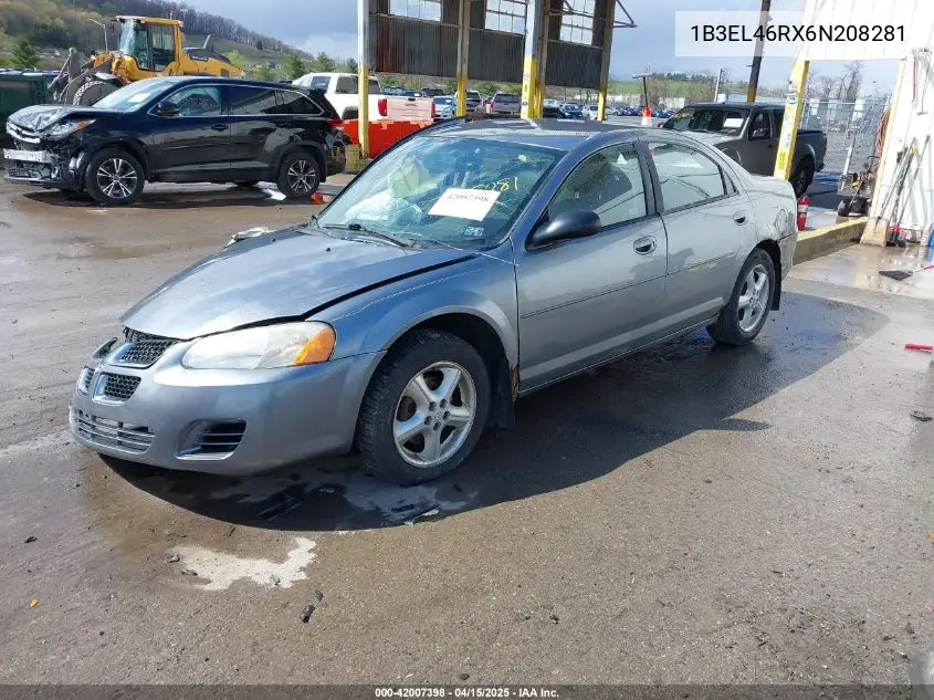 2006 Dodge Stratus Sxt VIN: 1B3EL46RX6N208281 Lot: 42007398