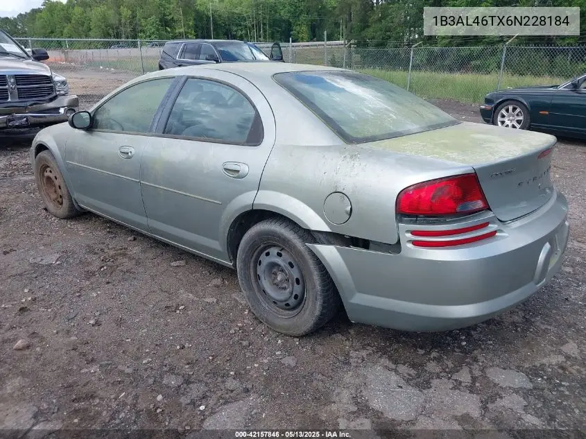 2006 Dodge Stratus Sxt VIN: 1B3AL46TX6N228184 Lot: 42157846