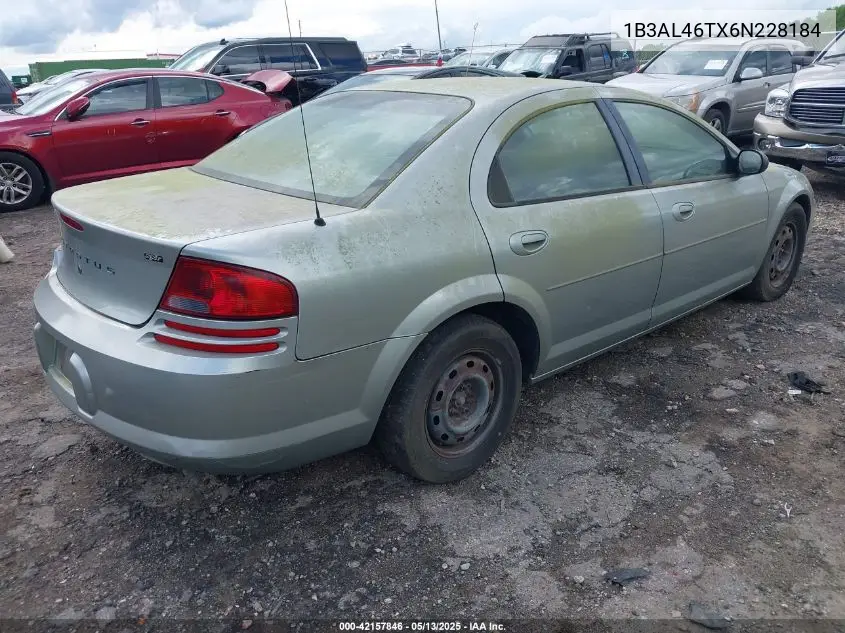 2006 Dodge Stratus Sxt VIN: 1B3AL46TX6N228184 Lot: 42157846