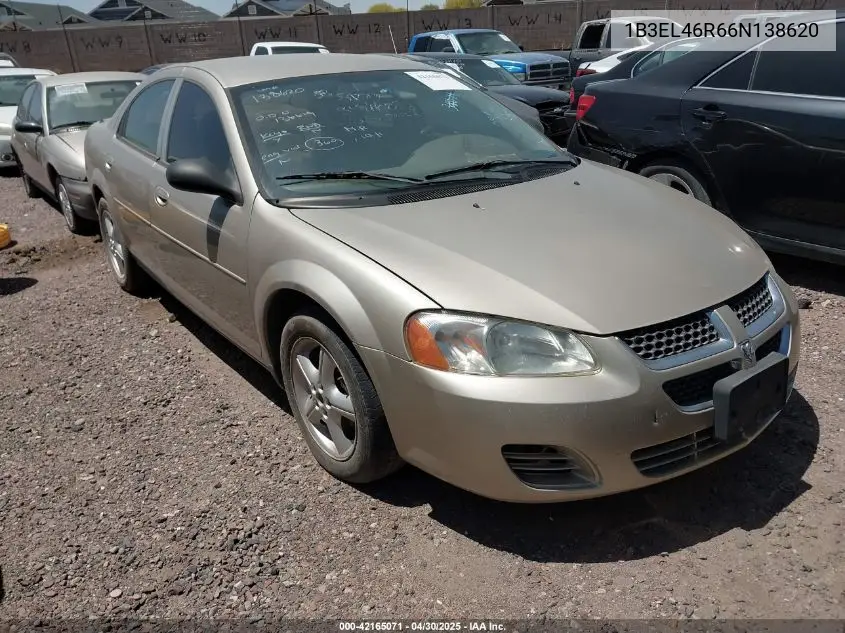 2006 Dodge Stratus Sxt VIN: 1B3EL46R66N138620 Lot: 42165071