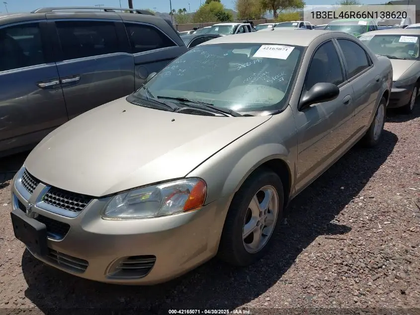 2006 Dodge Stratus Sxt VIN: 1B3EL46R66N138620 Lot: 42165071