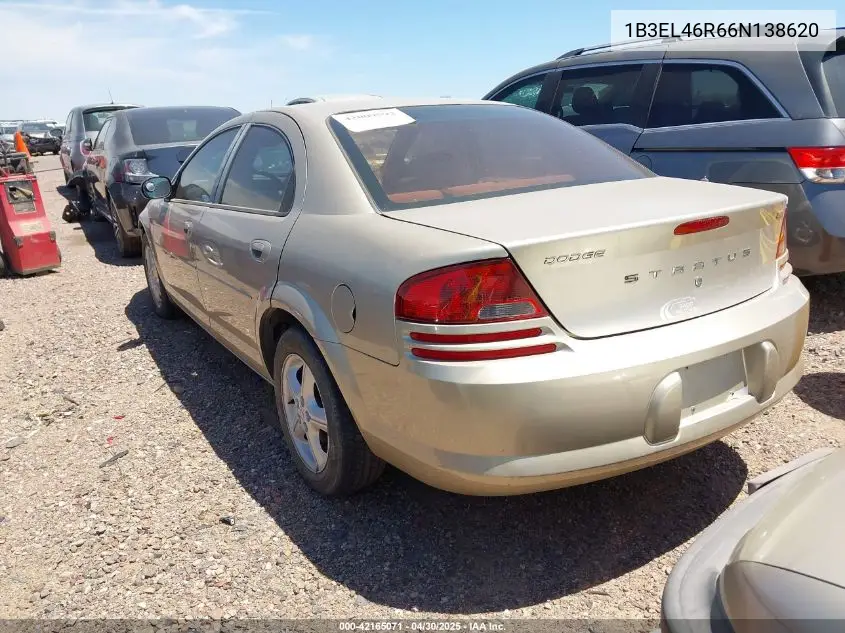 2006 Dodge Stratus Sxt VIN: 1B3EL46R66N138620 Lot: 42165071