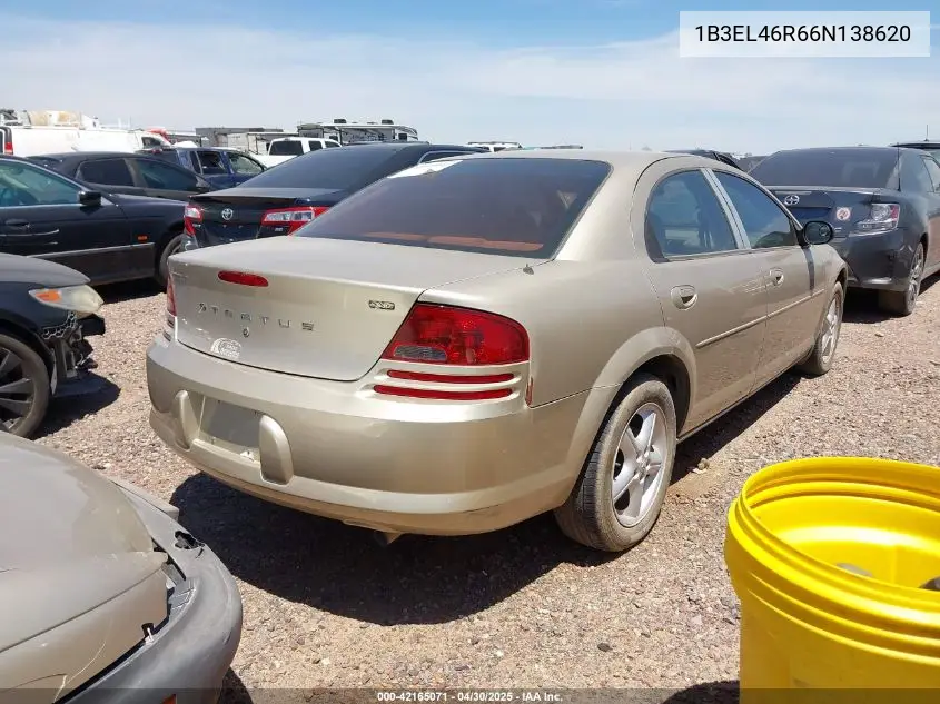 2006 Dodge Stratus Sxt VIN: 1B3EL46R66N138620 Lot: 42165071