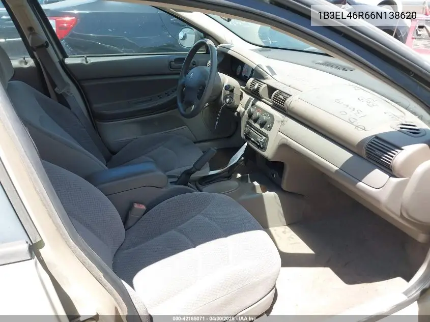 2006 Dodge Stratus Sxt VIN: 1B3EL46R66N138620 Lot: 42165071