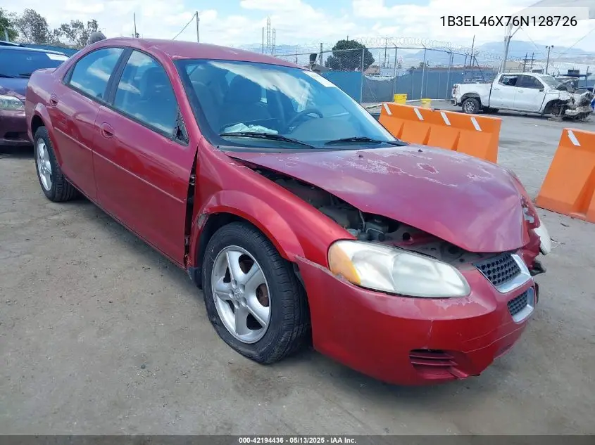 2006 Dodge Stratus Sxt VIN: 1B3EL46X76N128726 Lot: 42194436