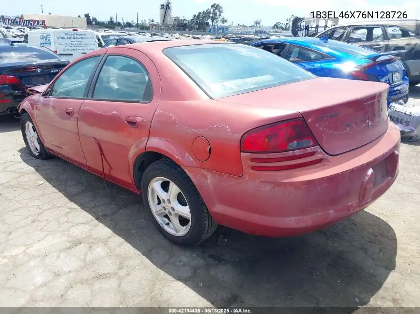 2006 Dodge Stratus Sxt VIN: 1B3EL46X76N128726 Lot: 42194436