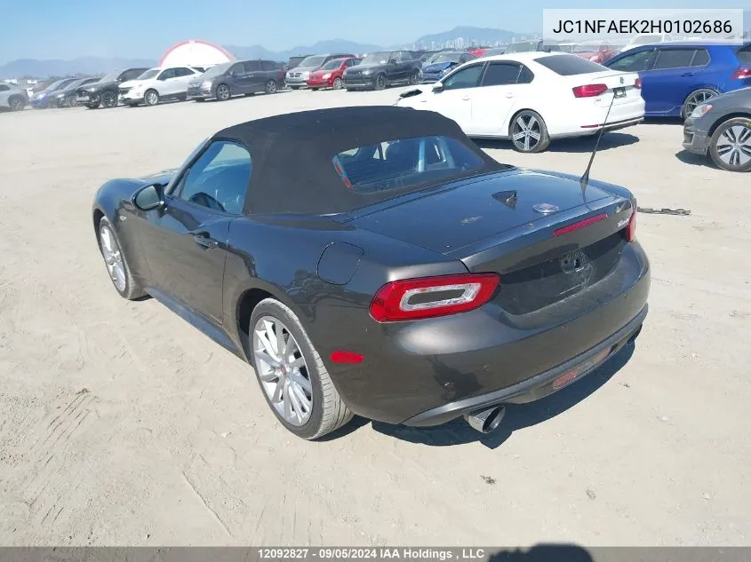 2017 Fiat 124 Spider Classica/Lusso/Abarth VIN: JC1NFAEK2H0102686 Lot: 12092827