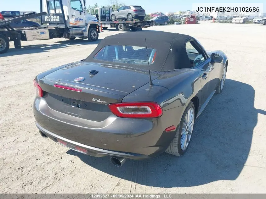 2017 Fiat 124 Spider Classica/Lusso/Abarth VIN: JC1NFAEK2H0102686 Lot: 12092827