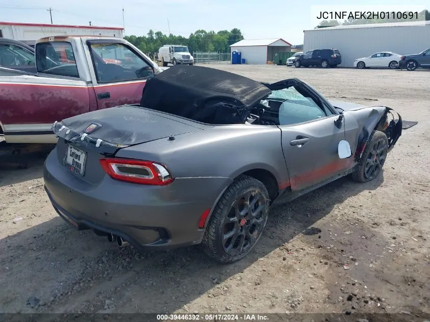 2017 Fiat 124 Spider Elaborazione Abarth VIN: JC1NFAEK2H0110691 Lot: 39446392