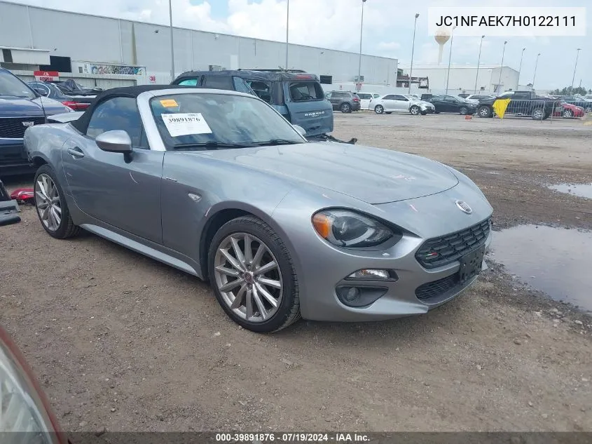 2017 Fiat 124 Spider Lusso VIN: JC1NFAEK7H0122111 Lot: 39891876