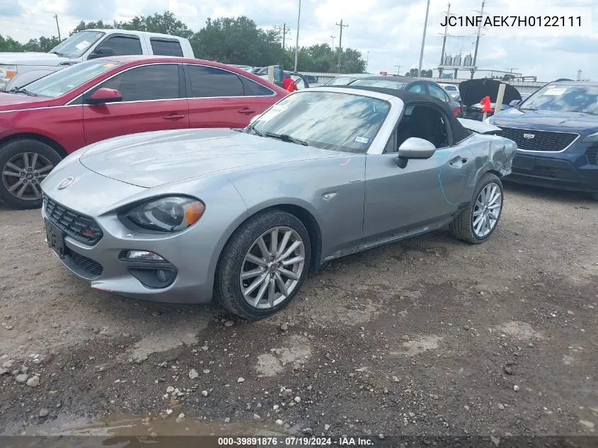 2017 Fiat 124 Spider Lusso VIN: JC1NFAEK7H0122111 Lot: 39891876