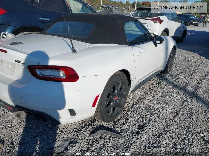 2017 Fiat 124 Spider Elaborazione Abarth VIN: JC1NFAEK5H0108224 Lot: 40552273