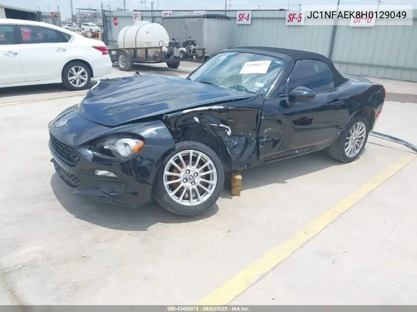 2017 Fiat 124 Spider Classica VIN: JC1NFAEK8H0129049 Lot: 42400275