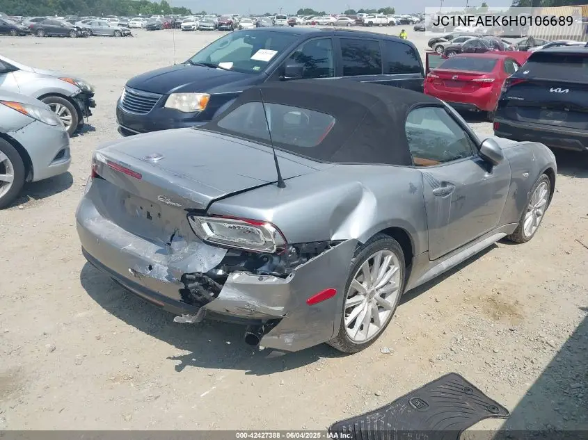 2017 Fiat 124 Spider Lusso VIN: JC1NFAEK6H0106689 Lot: 42427388