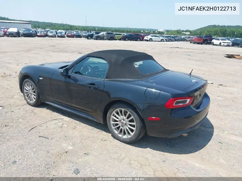 2017 Fiat 124 Spider Classica VIN: JC1NFAEK2H0122713 Lot: 42450392
