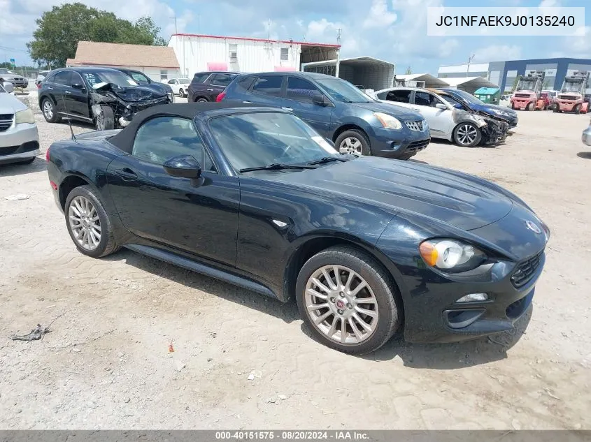 2018 Fiat 124 Spider Classica VIN: JC1NFAEK9J0135240 Lot: 40151575
