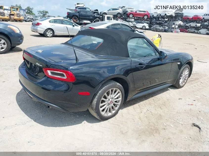 2018 Fiat 124 Spider Classica VIN: JC1NFAEK9J0135240 Lot: 40151575