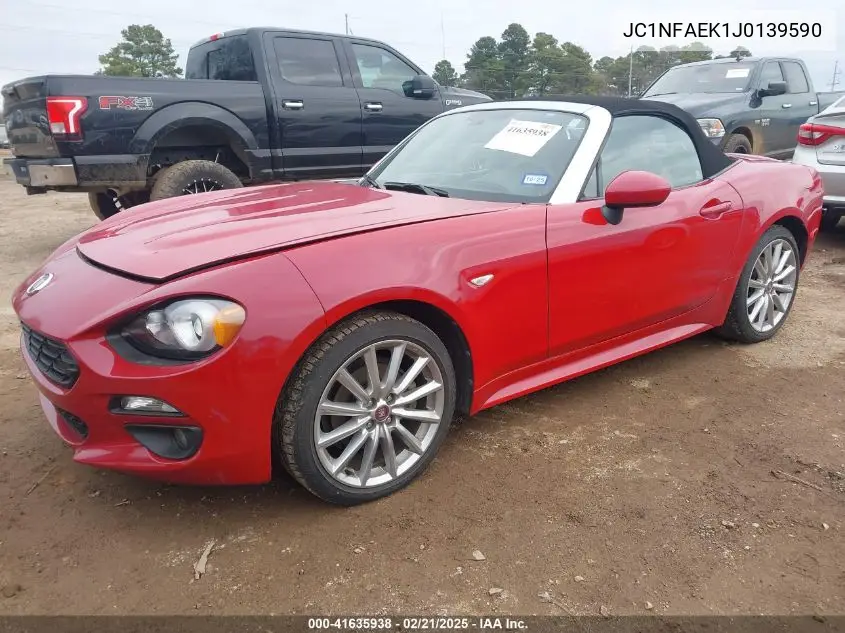 2018 Fiat 124 Spider Lusso VIN: JC1NFAEK1J0139590 Lot: 41635938