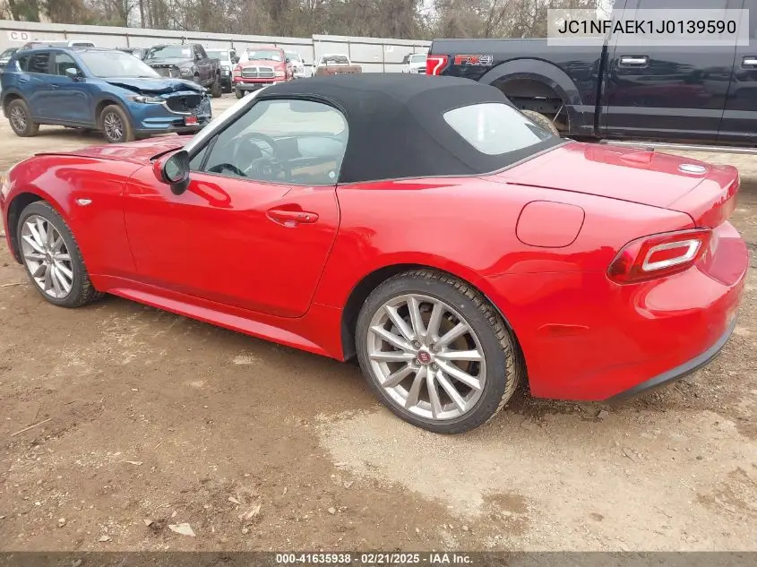 2018 Fiat 124 Spider Lusso VIN: JC1NFAEK1J0139590 Lot: 41635938