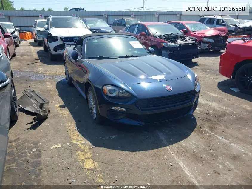 2018 Fiat 124 Spider Classica VIN: JC1NFAEK1J0136558 Lot: 42065716